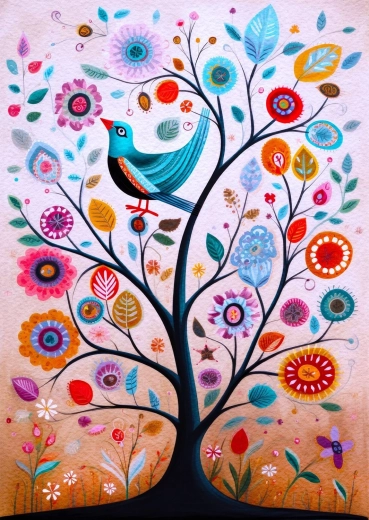 Enjoy puzzle Moge de blauwe vogel van geluk naar jouw boom vliegen 1000 stukjes