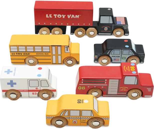 Houten autootjes New York – set van 6 stuks Le Toy Van