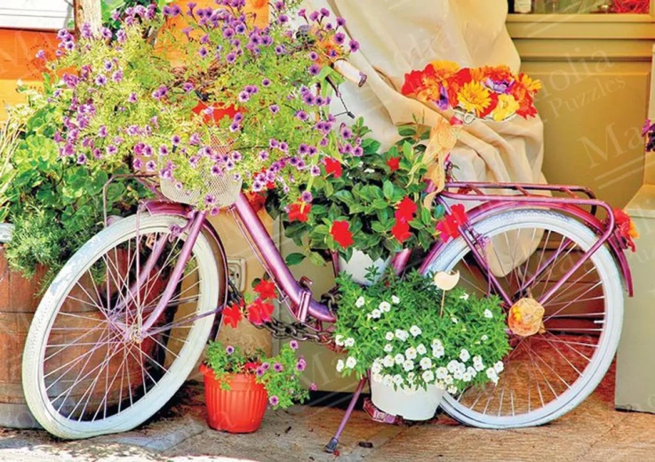 Puzzel fiets met bloemen 1000 stukjes