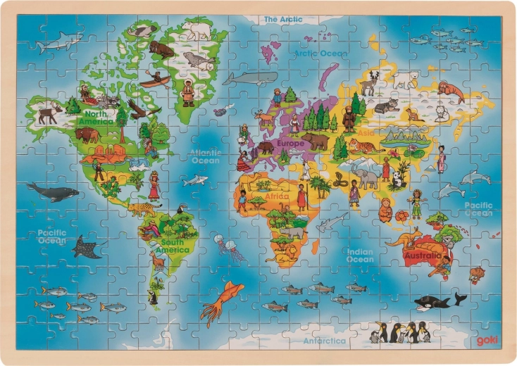 Goki houten puzzel Onze wereld 192 stukjes