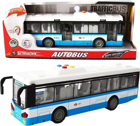 Stadsbus met vliegwiel met licht en geluid – blauw