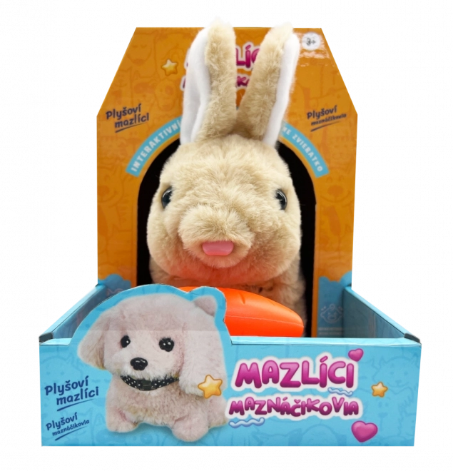 Interactief pluchen konijntje met worteltje