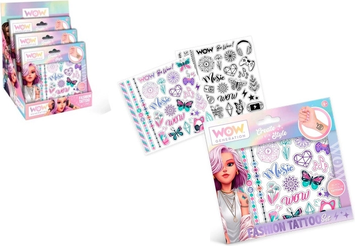 Set van 50 tijdelijke tattoos WOW