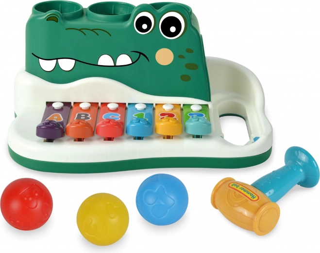 Xylofoon hamerspel Krokodil 25 cm