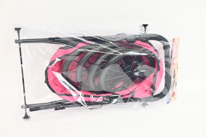 Diepe poppenwagen met grote wielen – roze