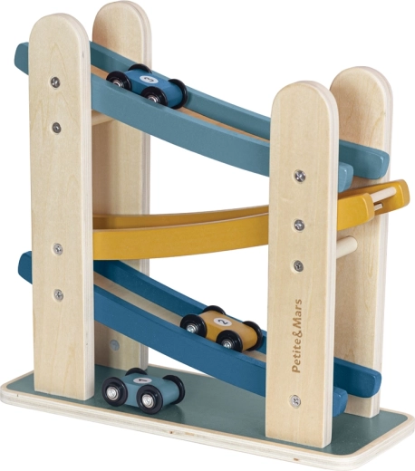 Petite&Mars houten racebaan Milky Way Wood of Mars, Cosmic Blue, 18m+