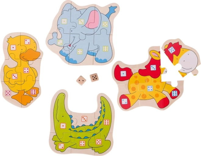 Puzzelspel met blokjes Dieren
