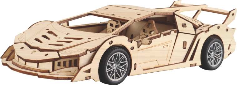 Houten bouwset raceauto 26,5 cm