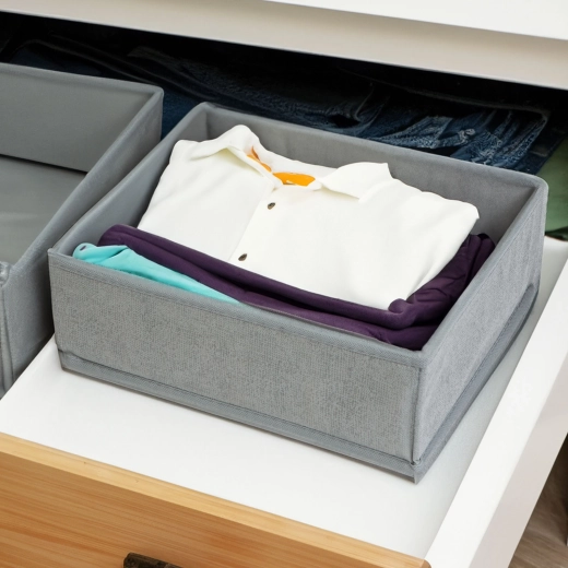 Textiele opbergbox 30 × 26 × 10 cm, grijs
