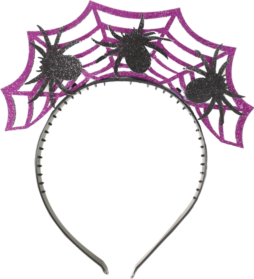Haarband Halloween paars met spin