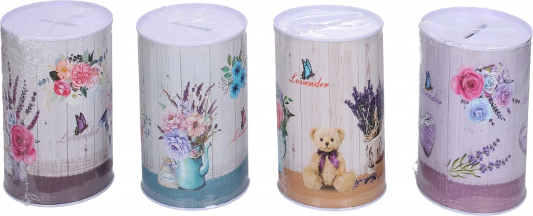 Spaarpot met bloemenmotief 8 × 12,7 cm