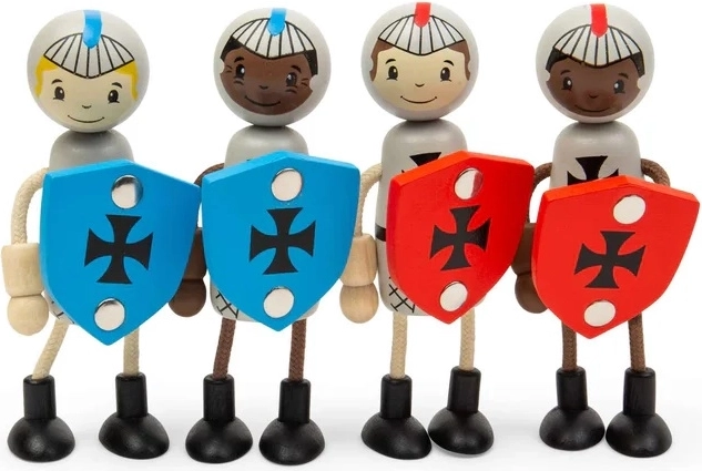 Bigjigs Toys set houten figuren middeleeuwse ridders