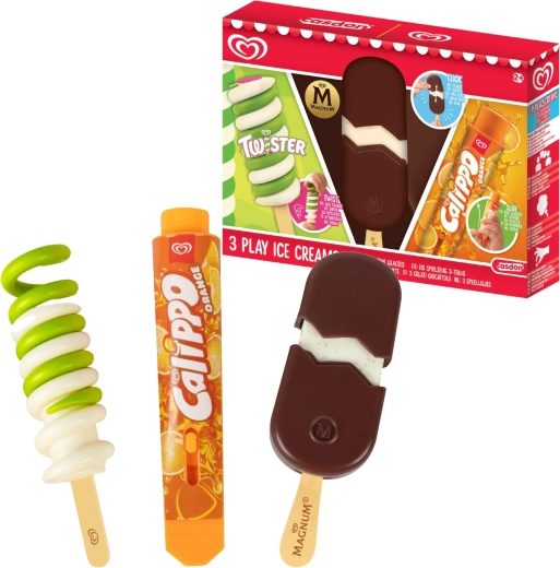 Casdon set van 3 speelijsjes Twister, Magnum en Calippo