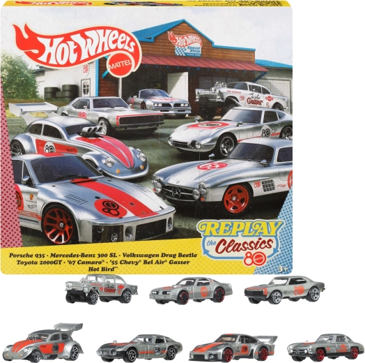 Hot Wheels Replay the Classic – set van 7 metalen autootjes Silver Series