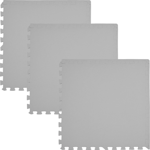 HUMBI schuimmat 180×60 cm – waterdichte puzzel, 3 stuks, lichtgrijs