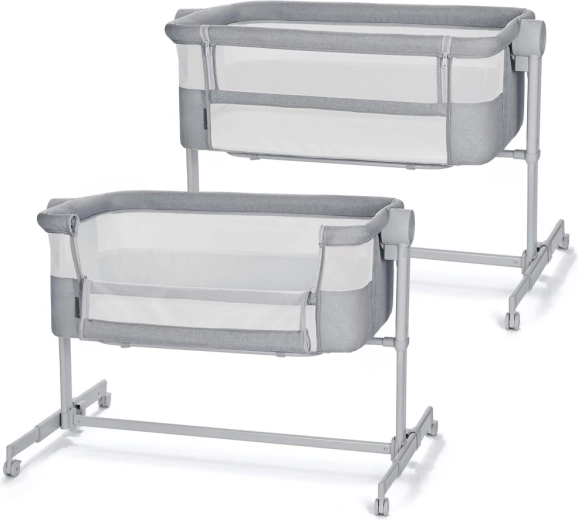 Kinderkraft Nestee up 2 aanschuifbedje 2-in-1 full light grey