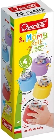 Quercetti Momy Soft Happy Sound zachte geluidskubussen - 4 stuks