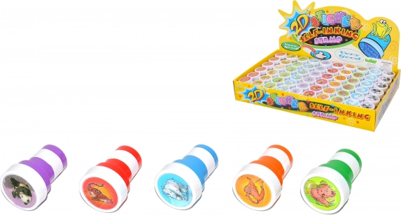 2D stempels met dieren 2,5 × 3,5 cm, set van 60 stuks in box