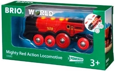 Klassieke rode locomotief