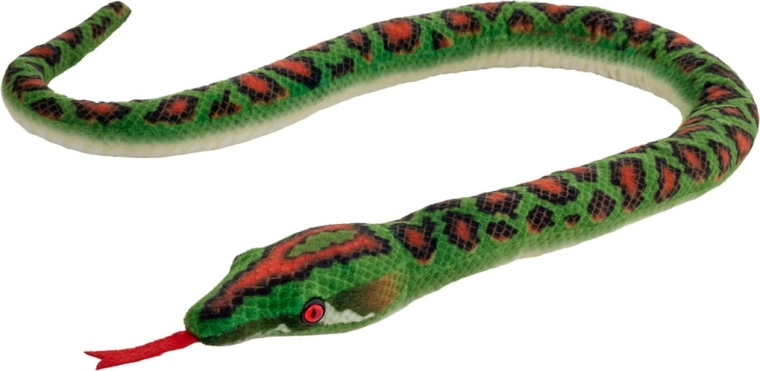 Pluchen slang groen met vlekken 100 cm