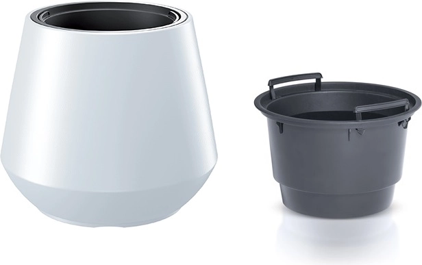 Bloempot met inzet HEOS wit 39,5 cm