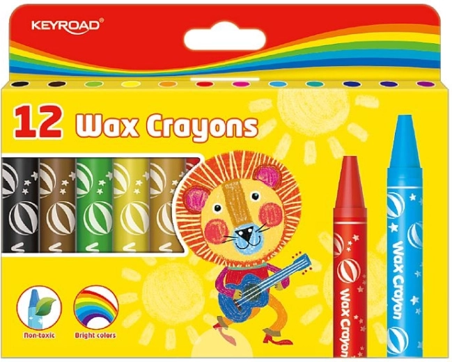 Keyroad waskrijtjes 12 kleuren, diameter 14 mm