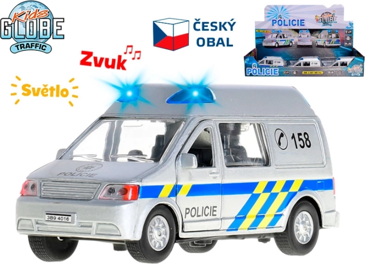 Kids Globe Traffic politiebus met licht en geluid 14 cm