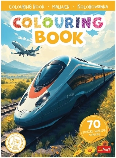 Treinen en vliegtuigen: kleurboek met stickers - 1 stuk