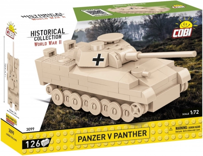 Bouwset COBI Panzer V Panther 1:72 – mini tank, 126 onderdelen