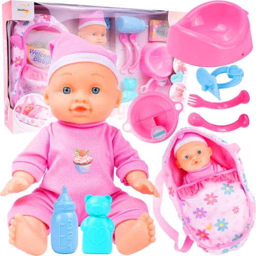 Pop met accessoires en draagriem