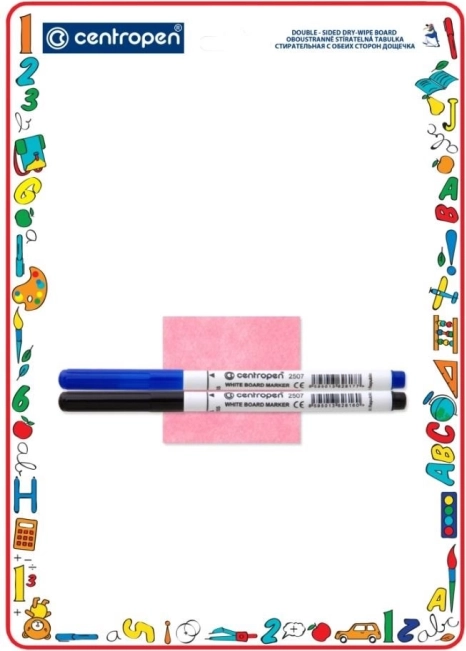 Centropen uitwisbaar bord A4 dubbelzijdig met stiften