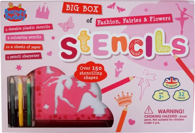 Tekenstencils – modieuze feeën, grote set