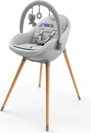 Kinderkraft FINI UP 3-in-1 kinderstoel en wipstoeltje, grijs