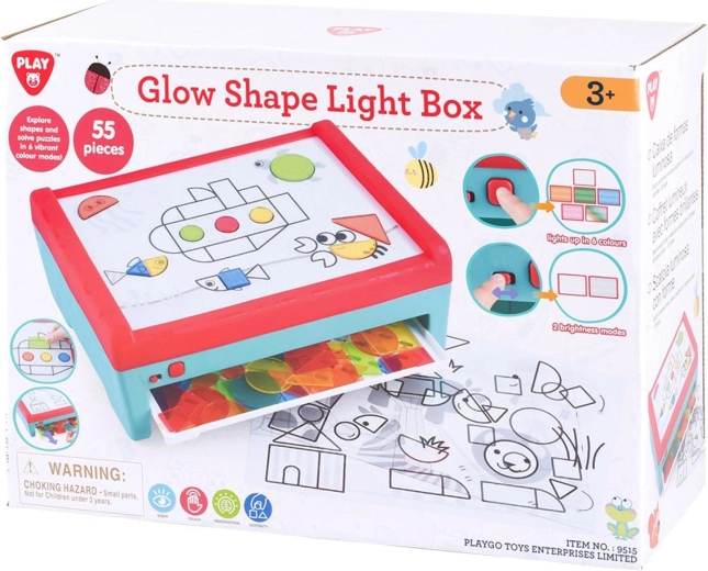 Lichtgevend tekentablet met vormen 34 × 25 cm