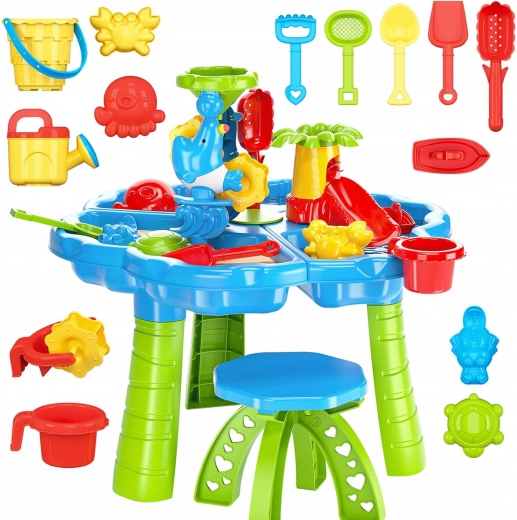 Woopie water tafel 2-in-1 zandbak met stoeltje aquapark met dolfijn