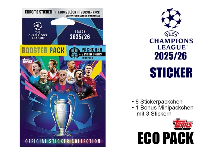 Topps stickers UEFA Champions League 2025/2026 eco pack