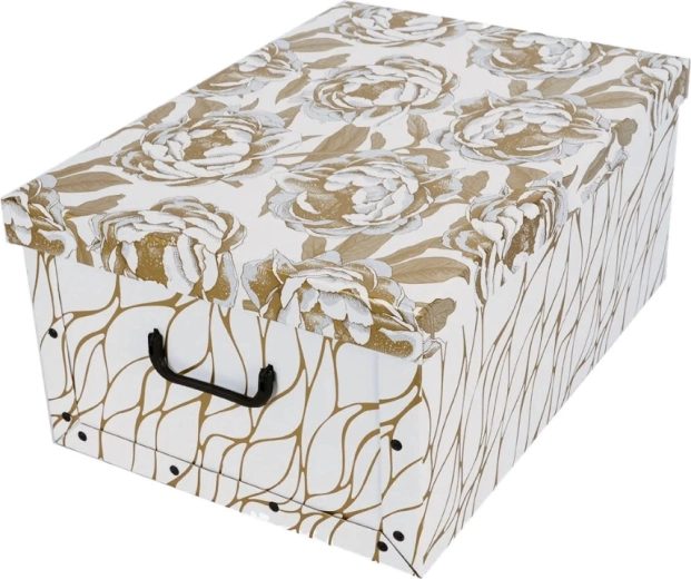 Kartonnen opbergdoos Maxi Gouden pioenrozen