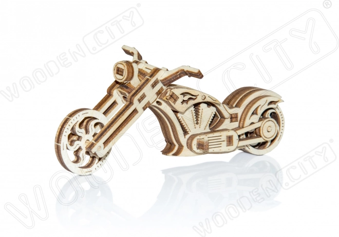 Houten 3D-puzzel motor CHOPPER – minimodel, 22 stukjes