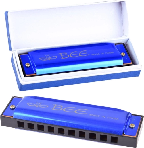 Metalen kindermondharmonica Bee