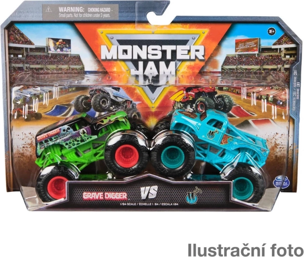 Monster Jam metalen monstertrucks 1:64, 2 stuks