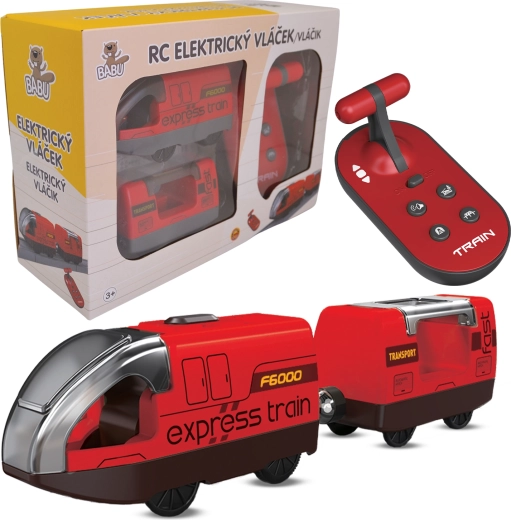 BABU elektrisch treinset met afstandsbediening, rood - 2 stuks