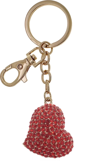 Gouden sleutelhanger met rood hart