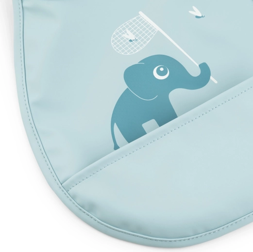 Done by Deer slabbetjes met opvangzak Tiny Elphee blauw – 2 stuks