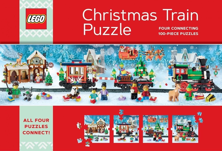 Kerstpuzzel trein LEGO 4×100 stukjes