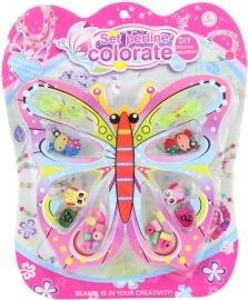 Houten kralen voor kinderen – set met vlindermotief