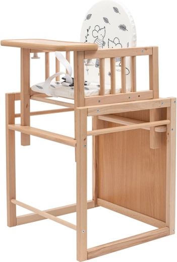 Houten kinderstoel NEW BABY Jerry 2-in-1 met tafeltje