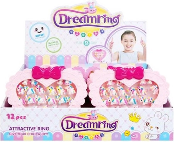 Kinderringset in hartvormig sieradendoosje (20 stuks)