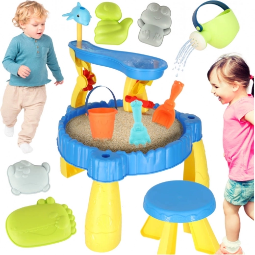 Kinderspeeltafel met zandbak en fontein 2-in-1