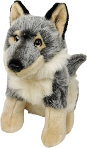 Pluche zittende wolf 28 cm
