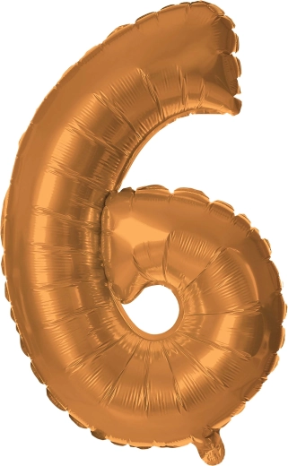 Folieballon cijfer 6 brons 30 cm TORO